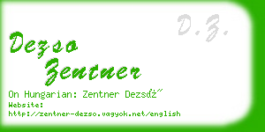 dezso zentner business card